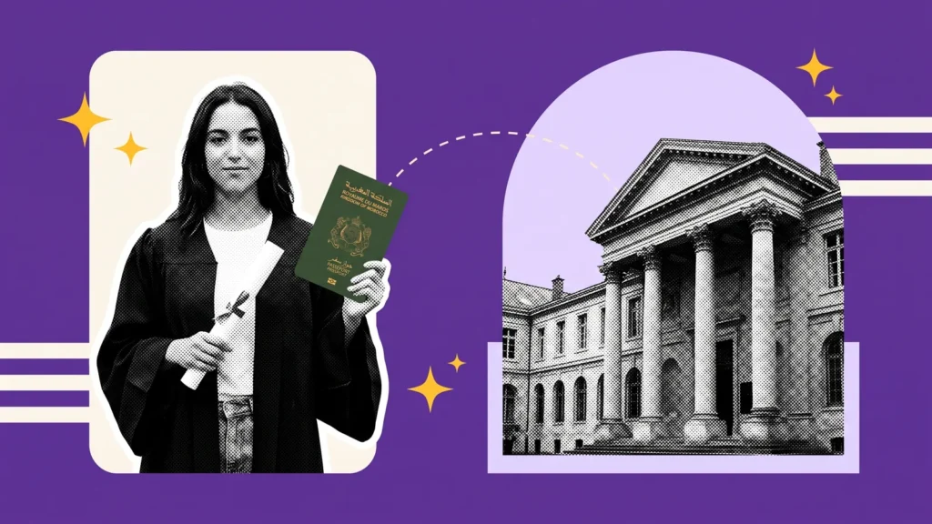 Diplômée en toge avec passeport marocain, puis une université française à colonnes, pour un master après une licence