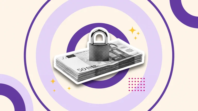 Cadenas posé sur une liasse de billets en euros, symbole du montant à bloquer pour le visa étudiant